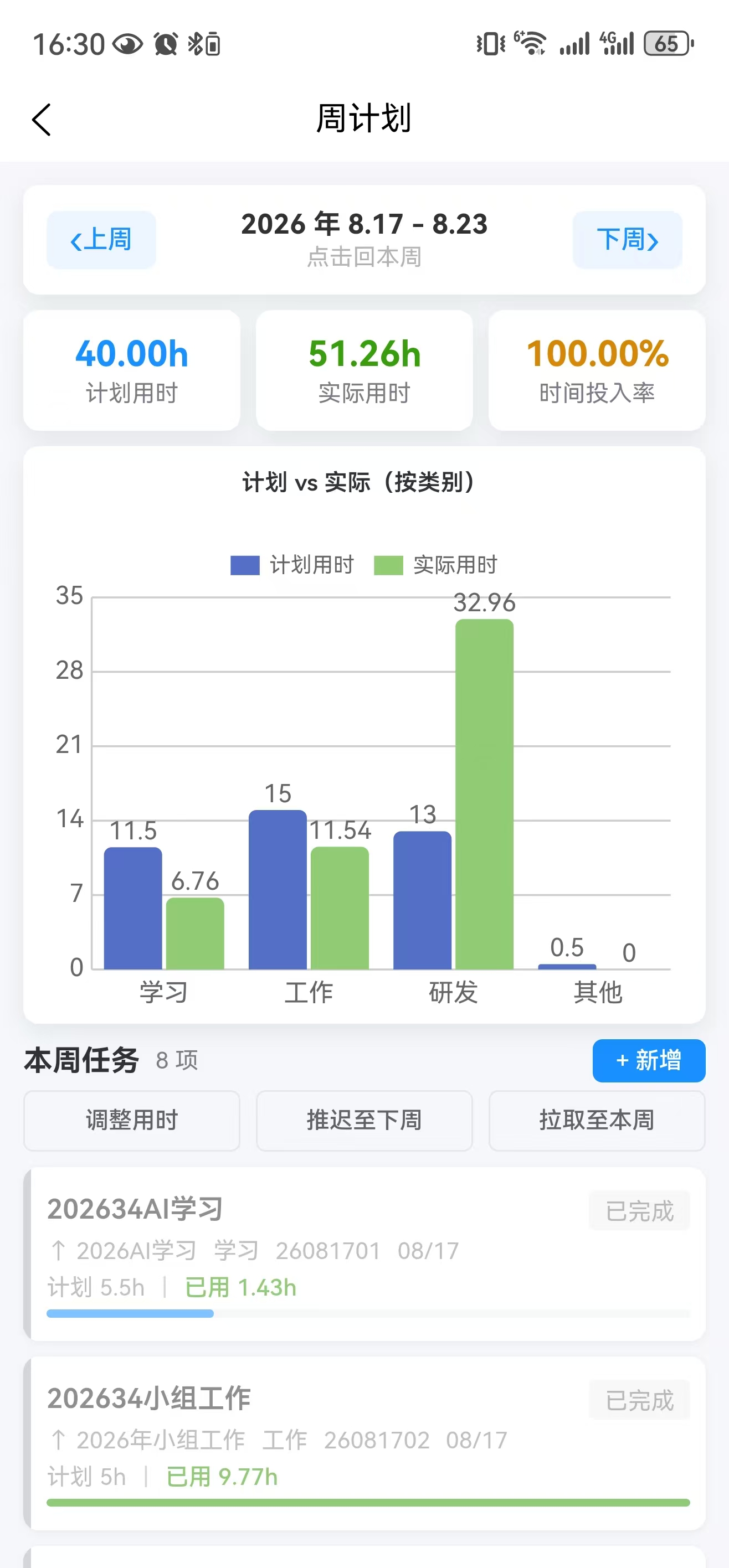 移动端周计划看板 - 本周任务安排